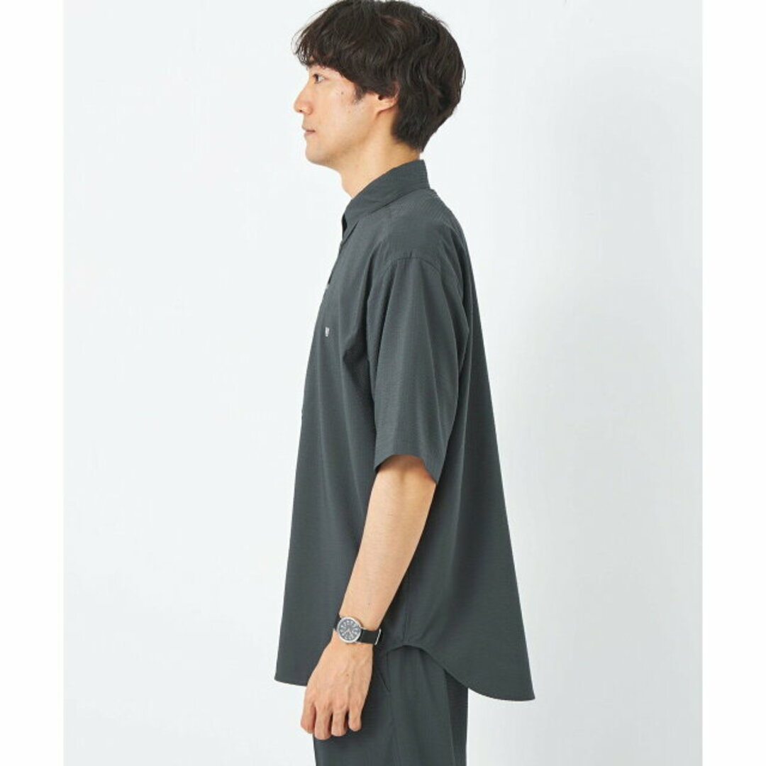 UNITED ARROWS green label relaxing(ユナイテッドアローズグリーンレーベルリラクシング)の【DK.GRAY】【L】【別注】<UNIVERSAL OVERALL>GLR シアサッカー スナップダウン シャツ メンズのトップス(シャツ)の商品写真