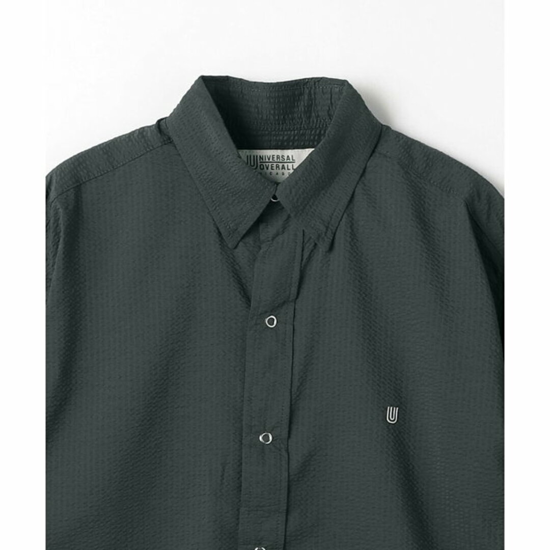 UNITED ARROWS green label relaxing(ユナイテッドアローズグリーンレーベルリラクシング)の【DK.GRAY】【L】【別注】<UNIVERSAL OVERALL>GLR シアサッカー スナップダウン シャツ メンズのトップス(シャツ)の商品写真