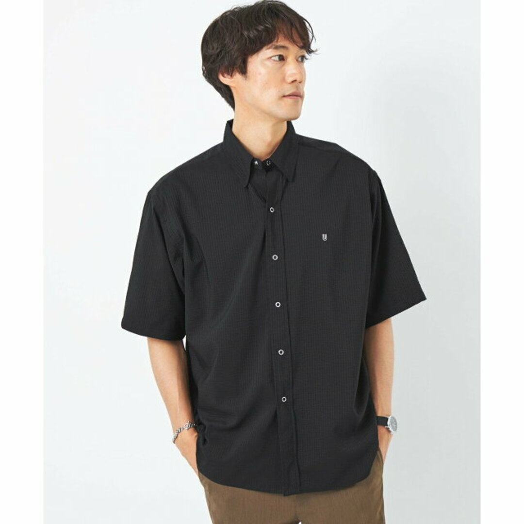 UNITED ARROWS green label relaxing(ユナイテッドアローズグリーンレーベルリラクシング)の【BLACK】【別注】<UNIVERSAL OVERALL>GLR シアサッカー スナップダウン シャツ メンズのトップス(シャツ)の商品写真