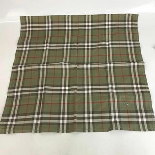 バーバリー(BURBERRY)のBURBERRY バーバリー チェック柄 バンダナ スカーフ モスグリーン(バンダナ/スカーフ)