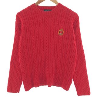 ラルフローレン(Ralph Lauren)の古着 ラルフローレン Ralph Lauren LAUREN ローレン ケーブル編み コットンニットセーター レディースS /eaa382601(ニット/セーター)