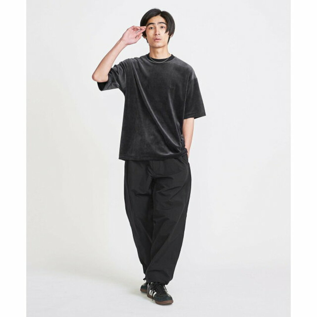 BEAUTY&YOUTH UNITED ARROWS(ビューティアンドユースユナイテッドアローズ)の【BLACK】<info. BEAUTY&YOUTH> シャイニー ベロア クルー メンズのトップス(Tシャツ/カットソー(半袖/袖なし))の商品写真