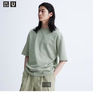 ユニクロ(UNIQLO)のUNIQLO UユニクロユーエアリズムコットンオーバーサイズTシャツ5分袖(Tシャツ/カットソー(半袖/袖なし))