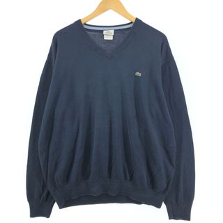 ラコステ(LACOSTE)の古着 90年代 ラコステ LACOSTE Vネック アクリルニットセーター メンズXXL ヴィンテージ /eaa399207(ニット/セーター)