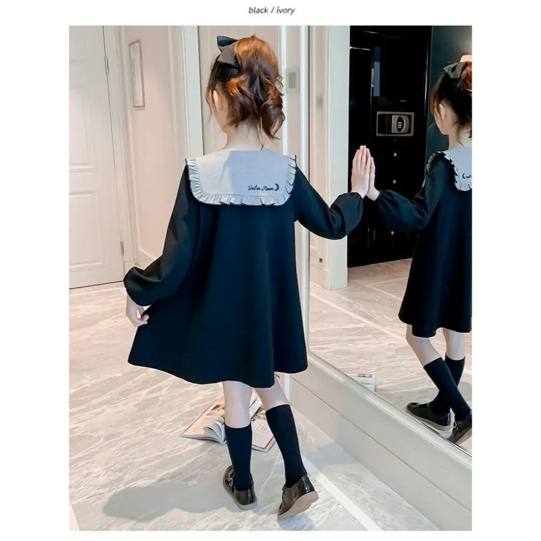 ★セール★ おしゃれ ワンピース 行事 女の子 ブラック 120cm キッズ/ベビー/マタニティのキッズ服女の子用(90cm~)(ワンピース)の商品写真