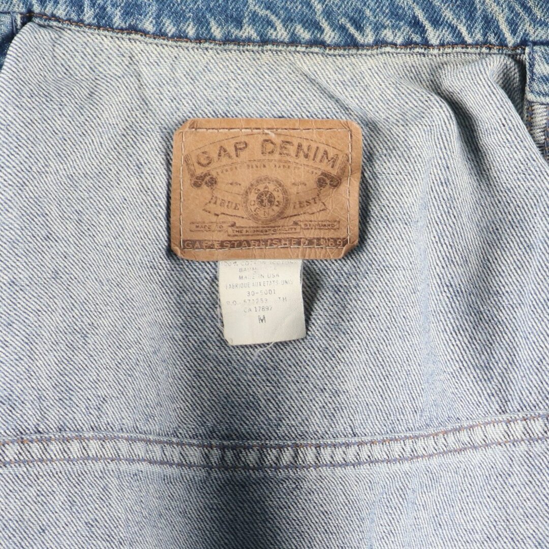 GAP(ギャップ)の古着 90年代 ギャップ GAP DENIM オールドギャップ デニムジャケット Gジャン USA製 メンズM ヴィンテージ /eaa422902 メンズのジャケット/アウター(Gジャン/デニムジャケット)の商品写真