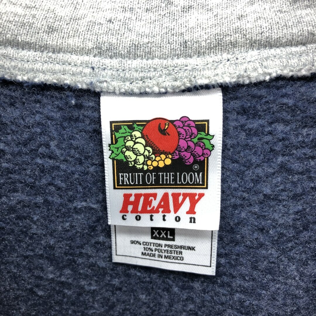 FRUIT OF THE LOOM(フルーツオブザルーム)の古着 00年代 フルーツオブザルーム FRUIT OF THE LOOM HEAVY cotton ハーフジップスウェットシャツ トレーナー XXL メンズXXL /eaa422958 メンズのトップス(スウェット)の商品写真