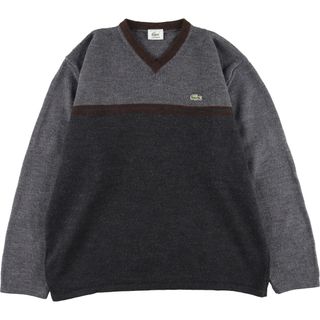 ラコステ(LACOSTE)の古着 ラコステ LACOSTE フランス企画 Vネック ウールニットセーター 7 メンズXL /eaa424125(ニット/セーター)