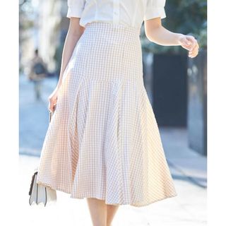 トッコクローゼット(TOCCO closet)のトッコクローゼット　ギンガムチェック切り替えフレアスカート(ひざ丈スカート)