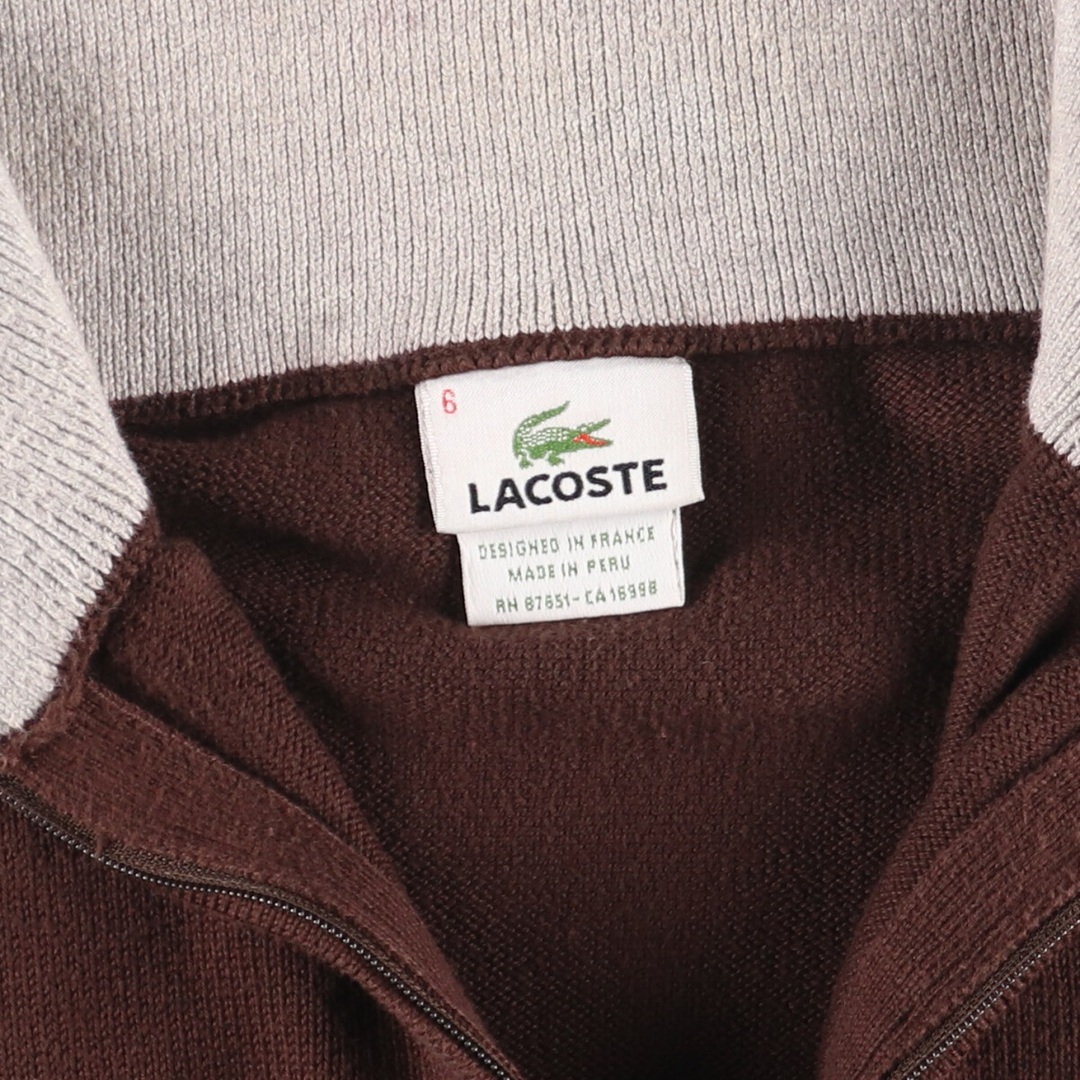 LACOSTE(ラコステ)の古着 ラコステ LACOSTE フランス企画 コットンニットハーフジップセーター 6 メンズXL /eaa421906 メンズのトップス(ニット/セーター)の商品写真