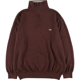 ラコステ(LACOSTE)の古着 ラコステ LACOSTE フランス企画 コットンニットハーフジップセーター 6 メンズXL /eaa421906(ニット/セーター)