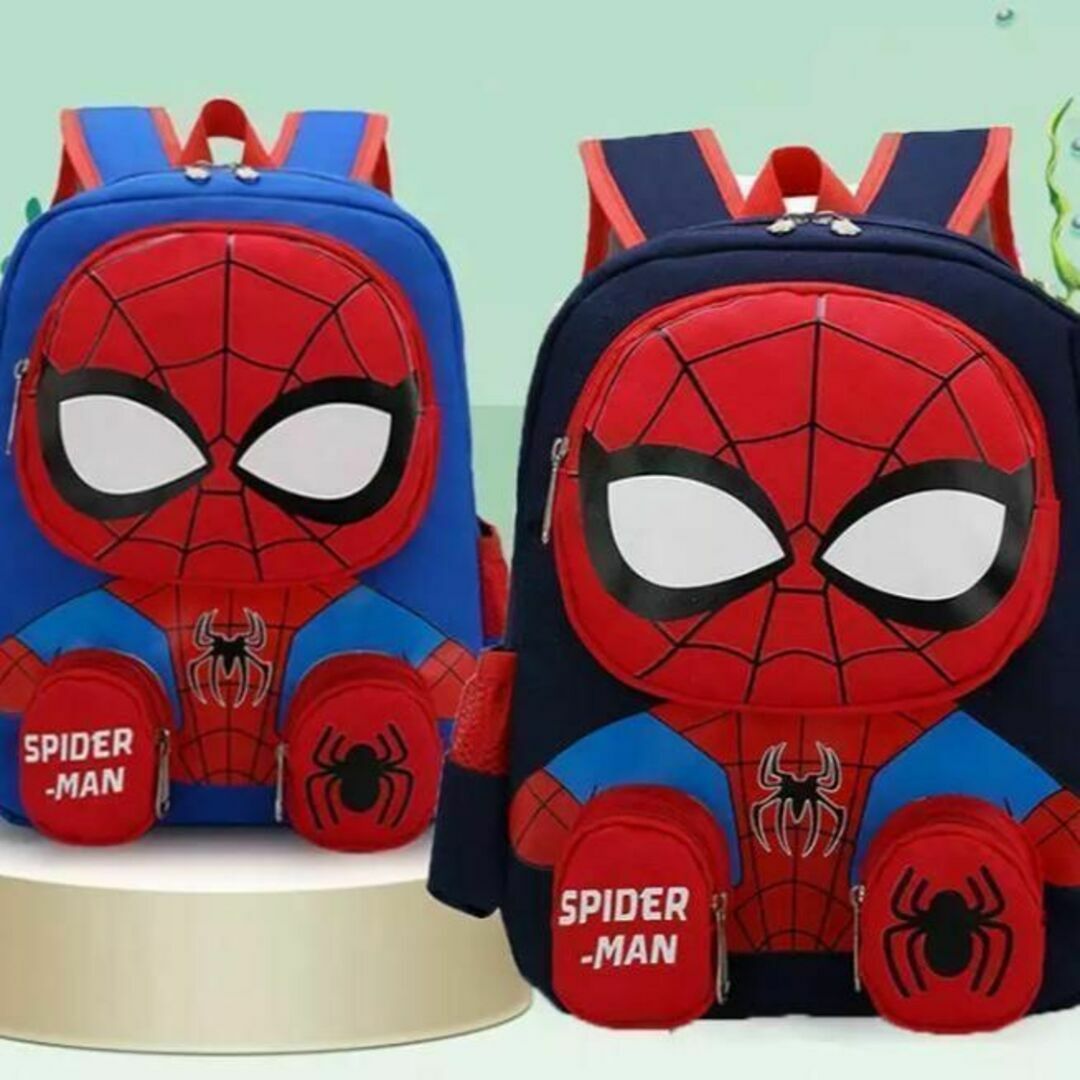 スパイダーマン　リュックサック(青色)バック　通園かばんキッズ・子ども用1/3 キッズ/ベビー/マタニティのこども用バッグ(通園バッグ)の商品写真