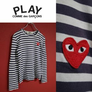 PLAY COMME des GARCONS ボーダー ハート ロングTシャツ(Tシャツ(長袖/七分))