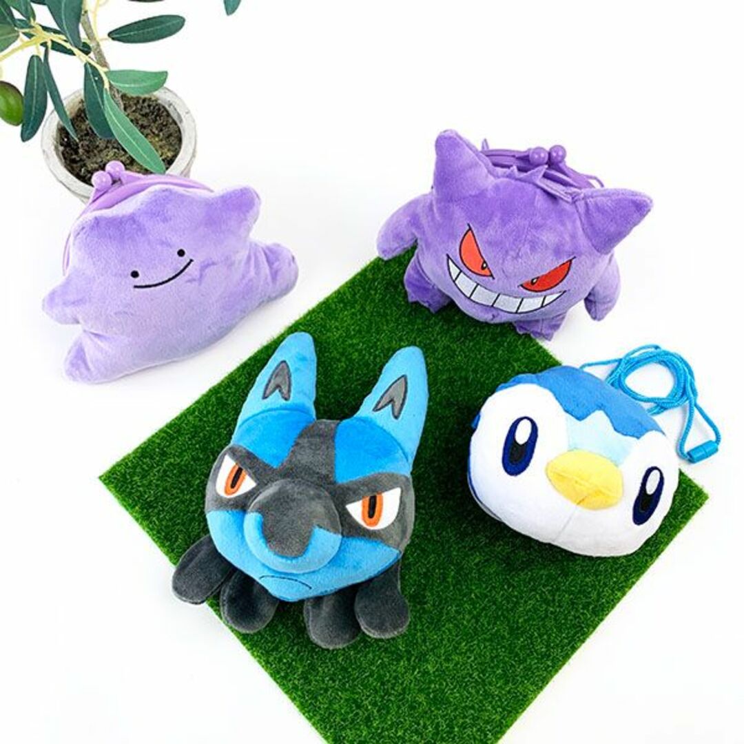 ポケモン(ポケモン)のポケットモンスターメタモンプラがまぐちポーチポシェットぬいぐるみパープル レディースのバッグ(ショルダーバッグ)の商品写真