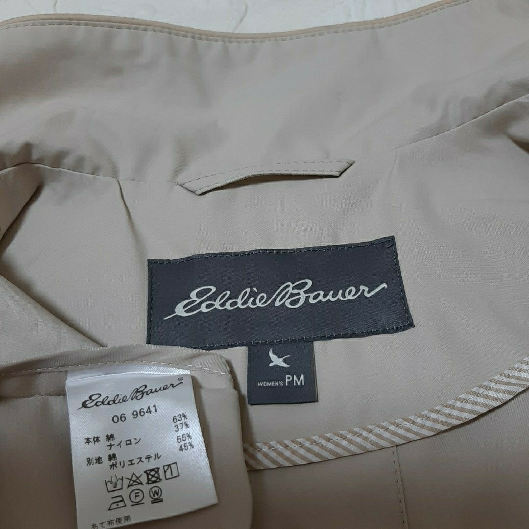 Eddie Bauer(エディーバウアー)の#EDDIE-BAUER／春&秋コート裏地無／ベージュ系／サイズPM／極美品 レディースのジャケット/アウター(トレンチコート)の商品写真