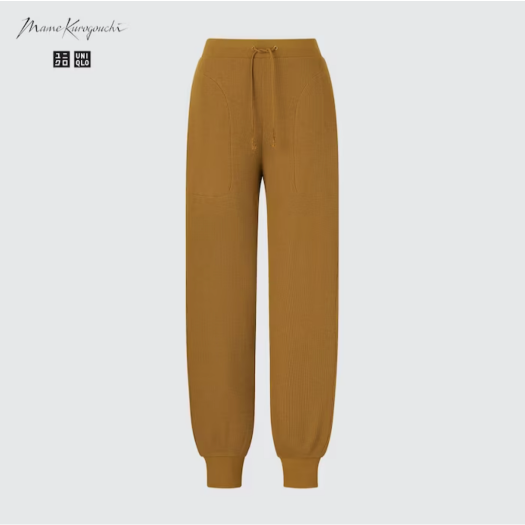 UNIQLO(ユニクロ)のヒートテックウールブレンド ワッフルパンツ　M 茶色　ユニクロ　マメ クロゴウチ レディースのルームウェア/パジャマ(ルームウェア)の商品写真