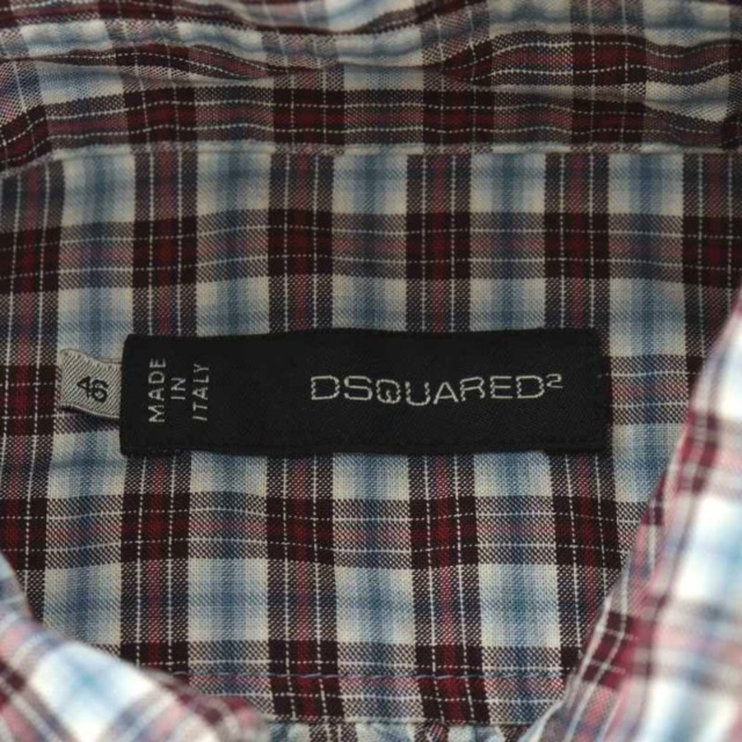 DSQUARED2(ディースクエアード)のDSQUARED2 シャツ 長袖 チェック柄 コットン 46 S 赤 水色 メンズのトップス(シャツ)の商品写真