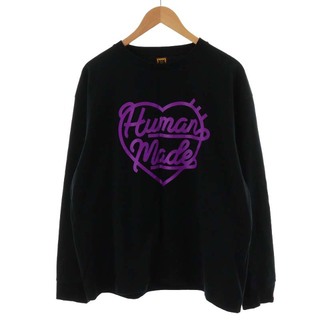 HUMAN MADE Tシャツ カットソー 長袖 XL 黒 ブラック 紫(Tシャツ/カットソー(七分/長袖))