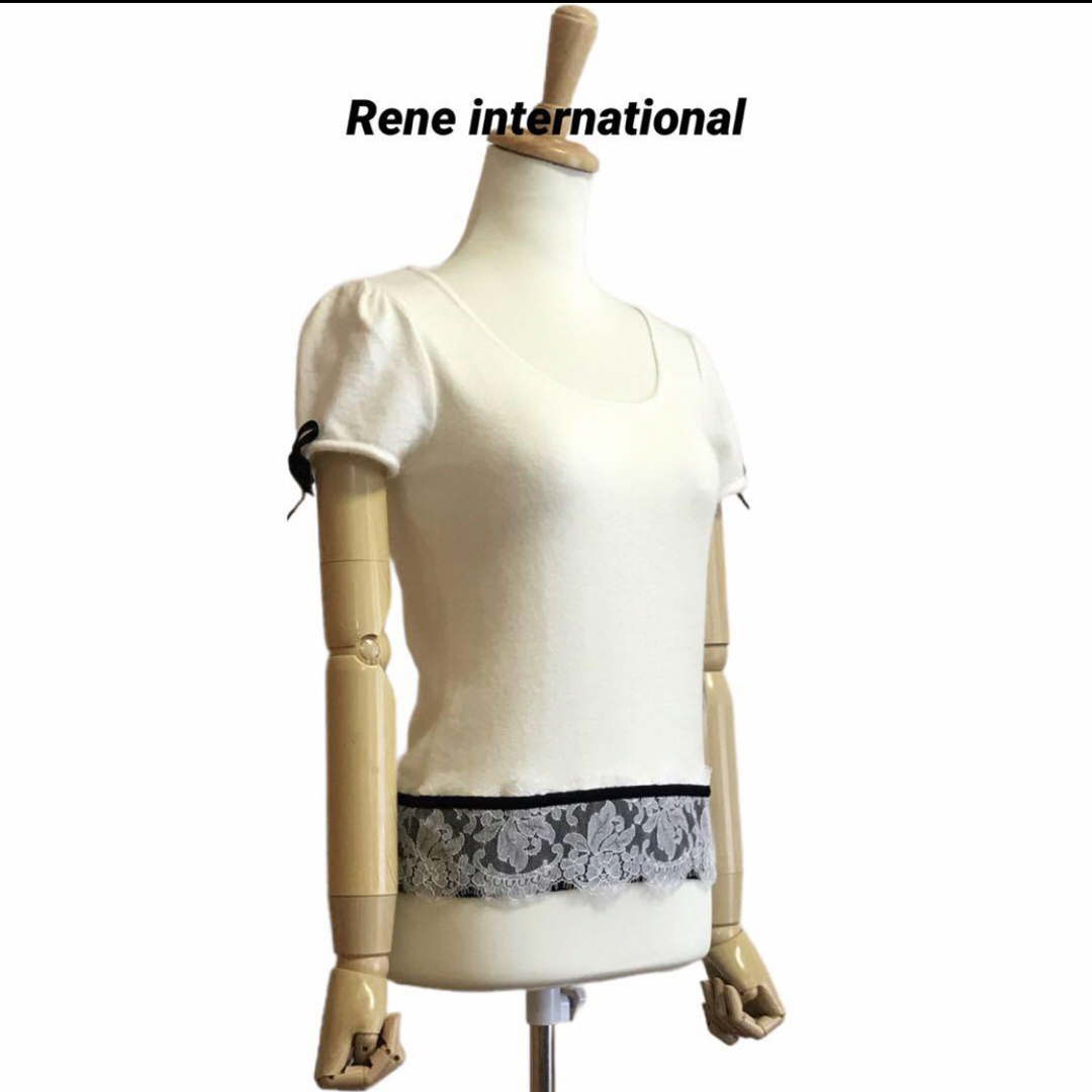 René(ルネ)のRene INTERNATIONAL アンゴラ混 半袖 ニット レディースのトップス(ニット/セーター)の商品写真