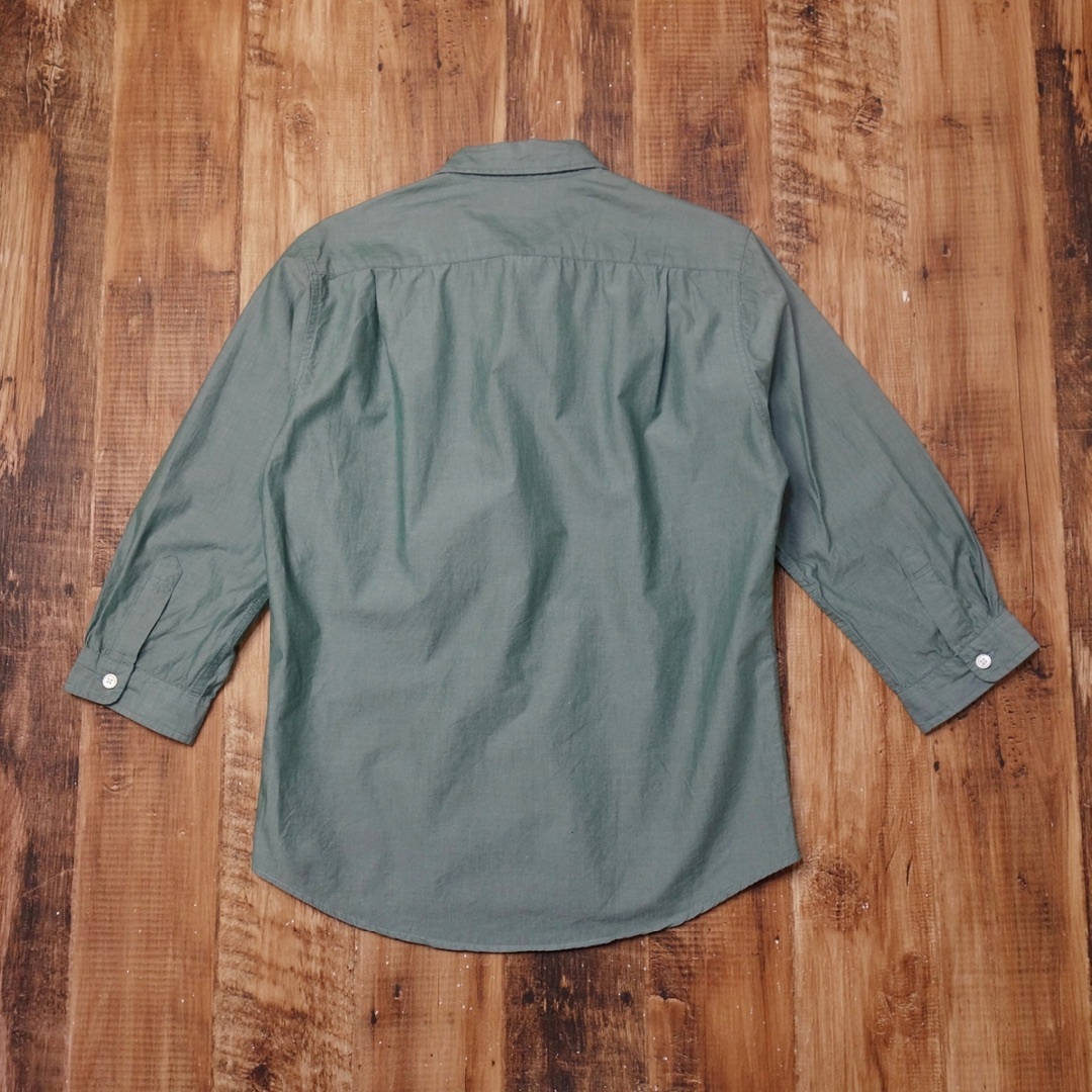 GU(ジーユー)のSサイズ 5分袖シャツ ジーユー メンズ GU 古着 グリーン LX26 メンズのトップス(シャツ)の商品写真