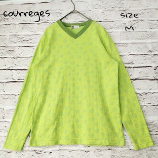 クレージュ(Courreges)の【ド派手】クレージュ courreges 総柄 Vネック ロンT カットソー(Tシャツ(長袖/七分))