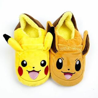 ポケモン - ポケットモンスター ピカチュウ & イーブイ あったか クニャック スリッパ パブーシュ ボア素材 ウィンター