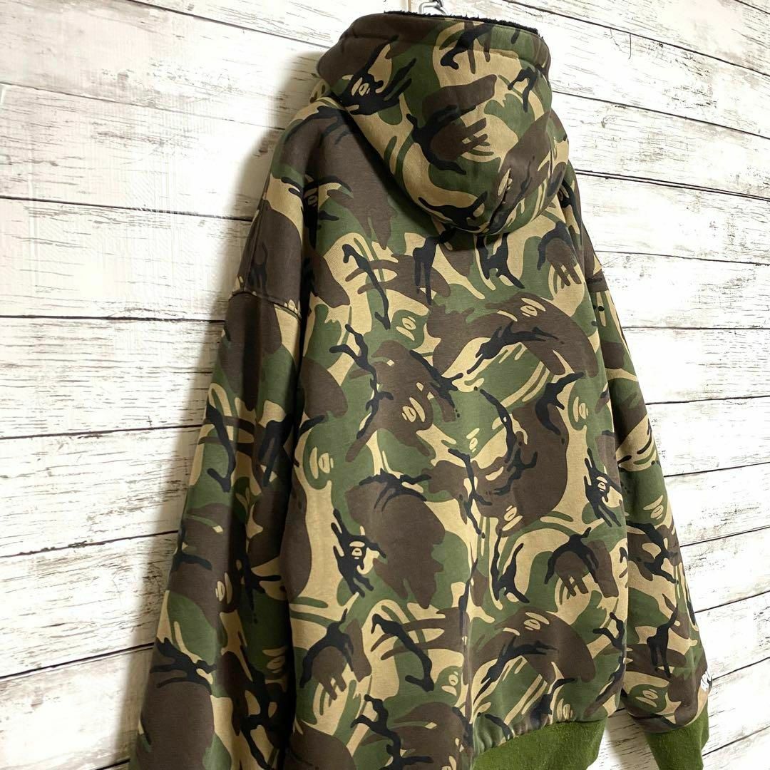 A BATHING APE(アベイシングエイプ)の超希少　エーエイプ カモフラ　ボア フリース リバーシブル Mサイズ メンズのジャケット/アウター(ブルゾン)の商品写真