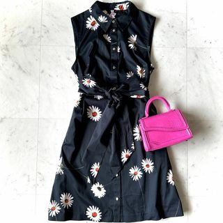 テッドベイカー(TED BAKER)のクリーニング済み♪テッドベイカー 花柄 リボンベルト付き ノースリーブワンピース(ひざ丈ワンピース)