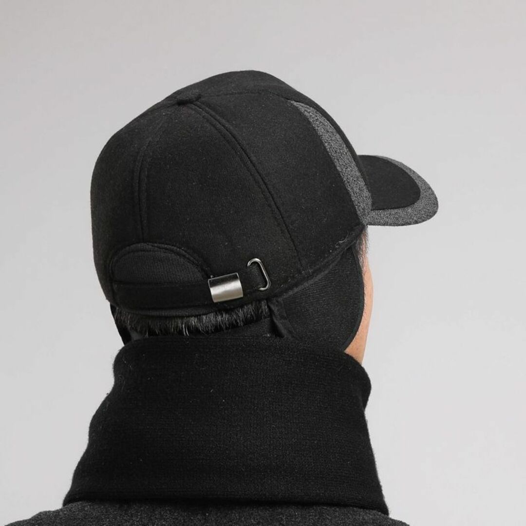 冬用帽子 メンズ 防寒野球帽 耳あて付きキャップハンチング帽子 寒さ対策g メンズの帽子(キャップ)の商品写真