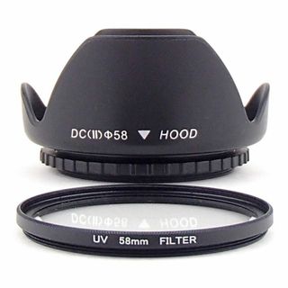 花形レンズフード 58mm ねじ込み式＆フィルターセット(その他)