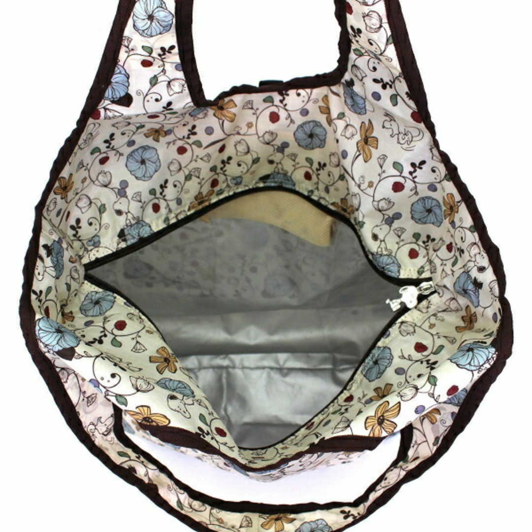 SNOOPY(スヌーピー)のスヌーピー 折りたたみ保冷＆保温エコバッグ フラワーベージュ SNOOPY レディースのバッグ(ショルダーバッグ)の商品写真
