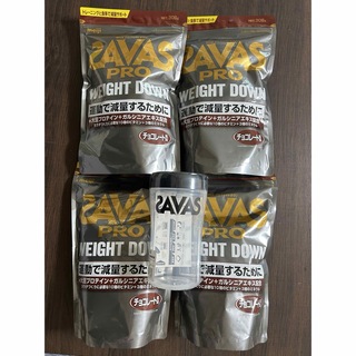 ザバス(SAVAS)のSAVASPROウェイトダウンチョコレート風味308g4袋セットシェイカー1個付(プロテイン)