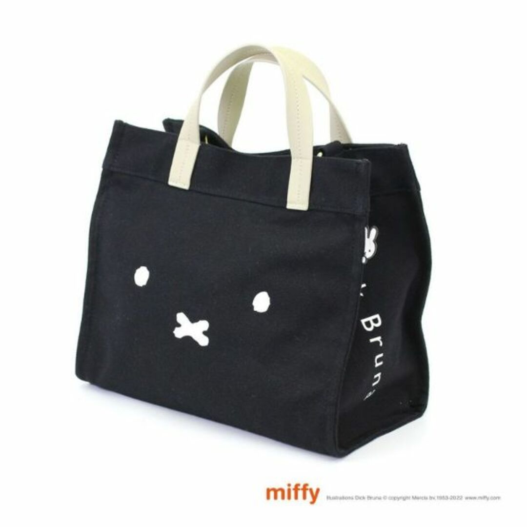 miffy(ミッフィー)のミッフィー miffy フェイス 2Way トートバッグ ショルダー ブラック Mサイズ レディースのバッグ(トートバッグ)の商品写真