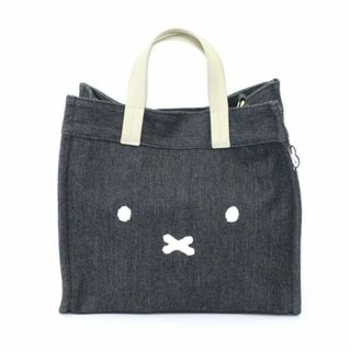 ミッフィー(miffy)のミッフィー miffy フェイス 2Way トートバッグ ショルダー デニムブラック Mサイズ(トートバッグ)