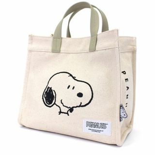 スヌーピー(SNOOPY)のスヌーピー PEANUTS フェイス 2Way トートバッグ ショルダー ナチュラル Mサイズ(トートバッグ)