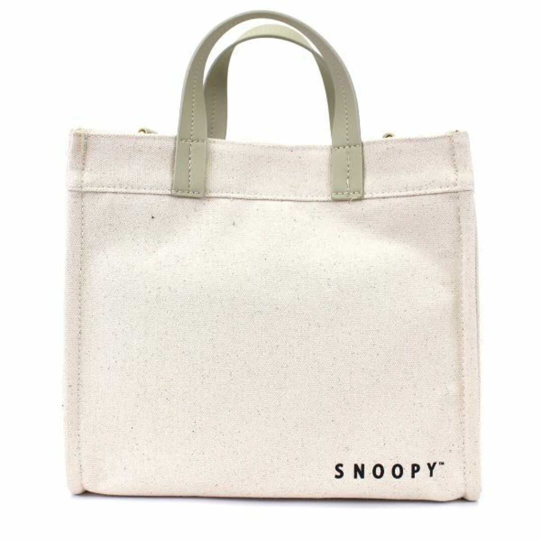 SNOOPY(スヌーピー)のスヌーピー PEANUTS フェイス 2Way トートバッグ ショルダー ブラック Mサイズ レディースのバッグ(トートバッグ)の商品写真