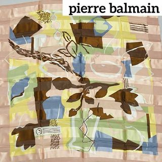 ピエールバルマン(Pierre Balmain)の極美品 ★pierre balmain★ スカーフ 花 花瓶 シルク ピンク(バンダナ/スカーフ)