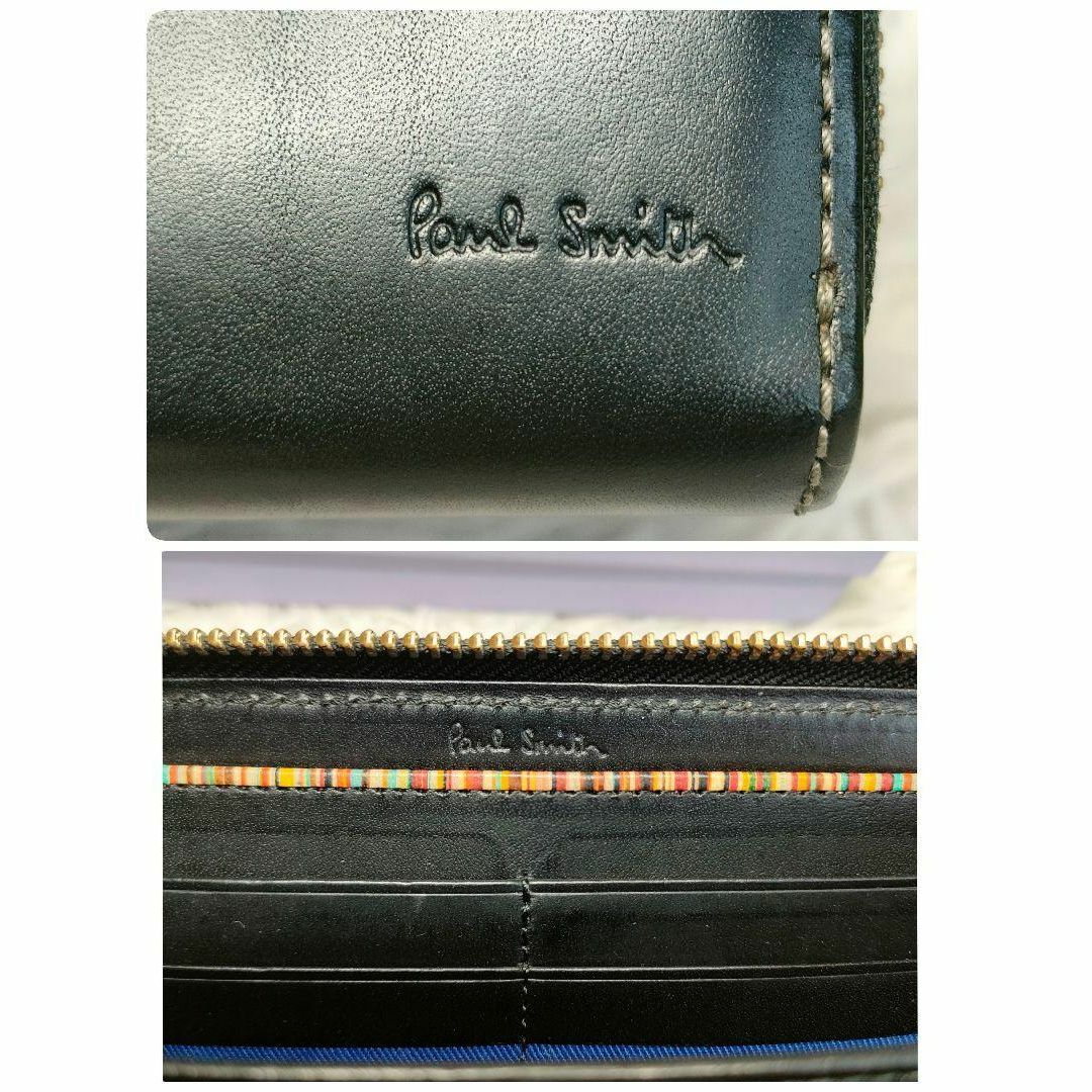 Paul Smith(ポールスミス)のポールスミス 長財布 ブラック レザー ラウンド Paul Smith 財布 黒 メンズのファッション小物(長財布)の商品写真