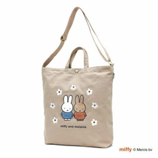 ミッフィー(miffy)のミッフィー miffy 2WAY帆布トートショルダーバッグ フラワーアーチ ベージュ(ショルダーバッグ)