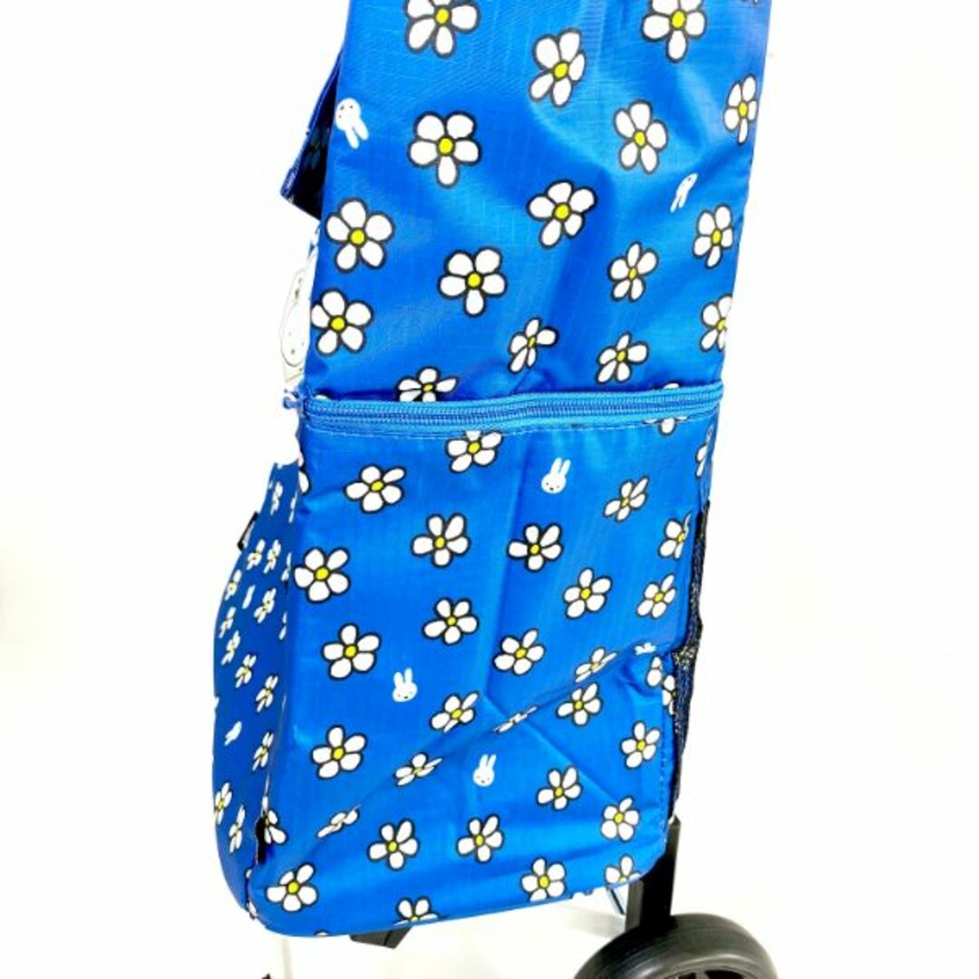miffy(ミッフィー)のミッフィー miffy 保冷ショッピングカート　フラワーブルー キャリーケース　アウトドア　クーラーバッグ ブルー レディースのバッグ(スーツケース/キャリーバッグ)の商品写真