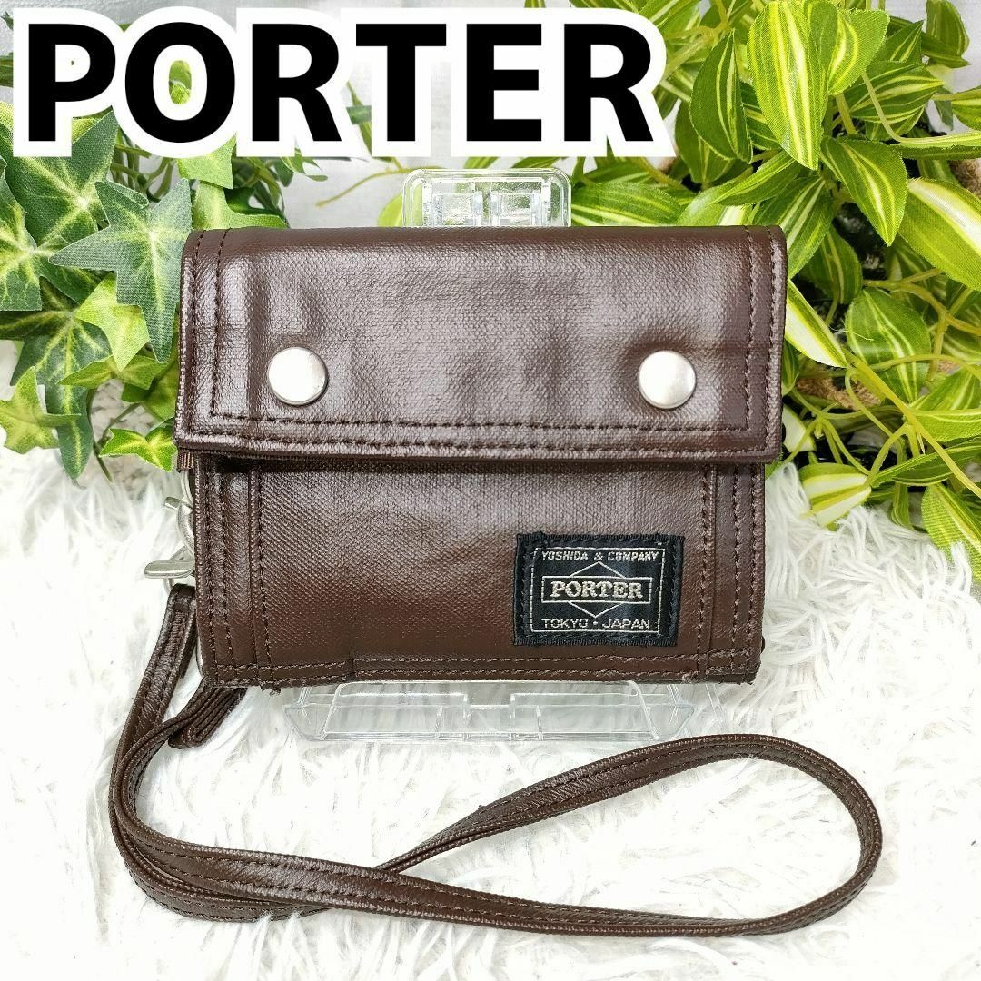 PORTER(ポーター)のポーター 三つ折り財布 フリースタイル ブラウン PORTER 財布 ブラウン メンズのファッション小物(折り財布)の商品写真