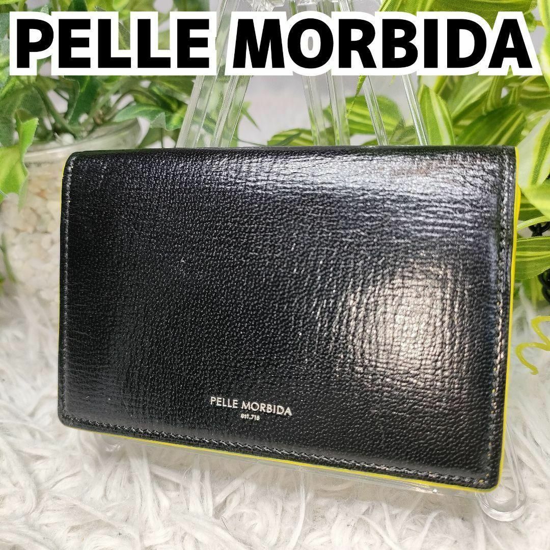 PELLE MORBIDA(ペッレ モルビダ)のペッレモルビダ カードケース ブラック PELLE MORBIDA 名刺入れ 黒 メンズのファッション小物(名刺入れ/定期入れ)の商品写真