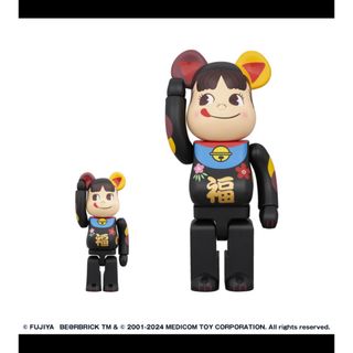 ベアブリック(BE@RBRICK)のBE@RBRICK 招き猫 ペコちゃん 福 黒 100% 400% ベアブリック(キャラクターグッズ)