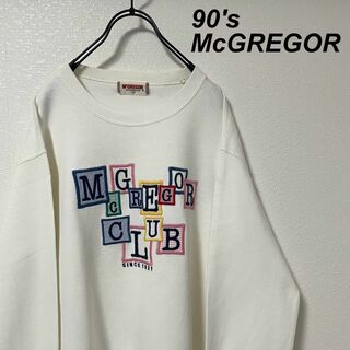 McGREGOR - 90's マックレガー/McGREGOR スウェット 白 カラフル刺繍