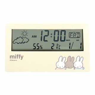 ミッフィー(miffy)のミッフィー miffy 多機能デジタルクロック （モカ） 目覚まし時計(腕時計)