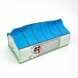 クレヨンしんちゃん ハウス型ティッシュカバー シロの小屋 ティッシュケース インテリア ブルー(ティッシュボックス)
