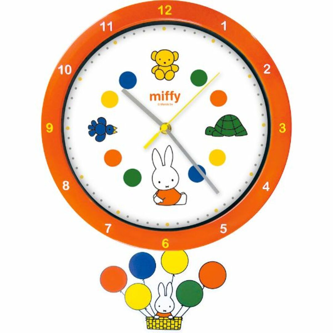 miffy(ミッフィー)のミッフィー ミッフィー 足振りクロック ききゅう オレンジ インテリア/住まい/日用品のインテリア小物(置時計)の商品写真