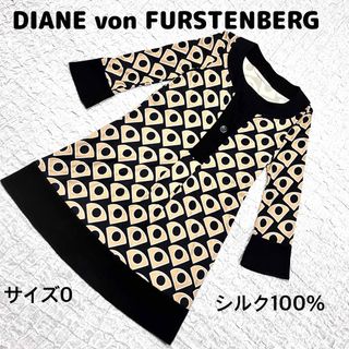 ダイアンフォンファステンバーグ(DIANE von FURSTENBERG)のDIANE von FURSTENBERG ワンピース　ブラック＆ゴールド(ひざ丈ワンピース)