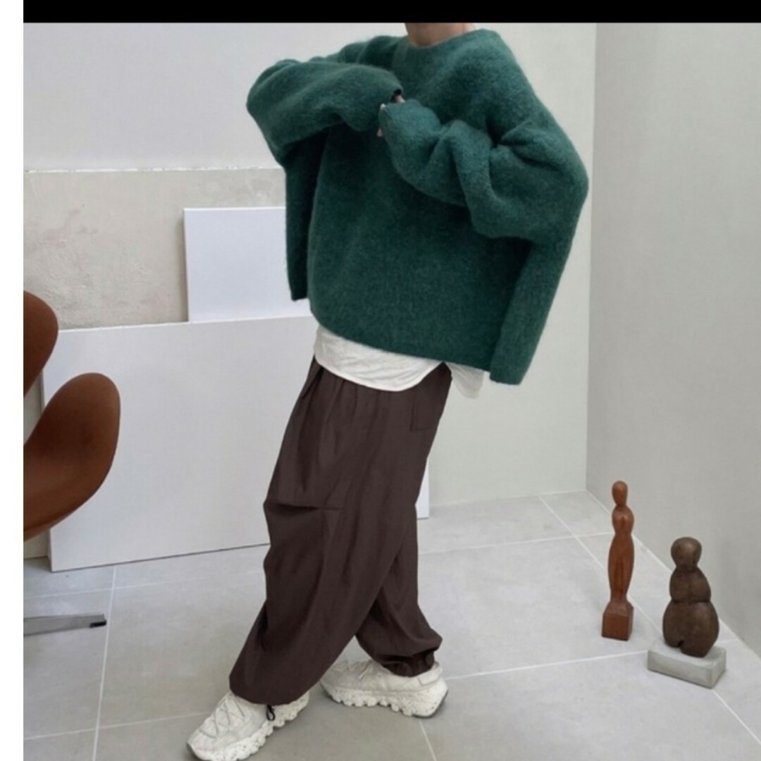 ARGUE(アギュー)のargue ALPACA WOOL DELUXE KNIT/GREEN メンズのトップス(ニット/セーター)の商品写真