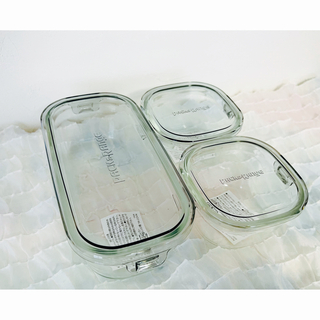 パイレックス(Pyrex)のiwaki  イワキ  耐熱ガラス 保存容器　3点セット　クールグレー(容器)
